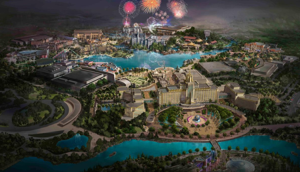 Universal Beijing Resort art complete with themed lands and attractions