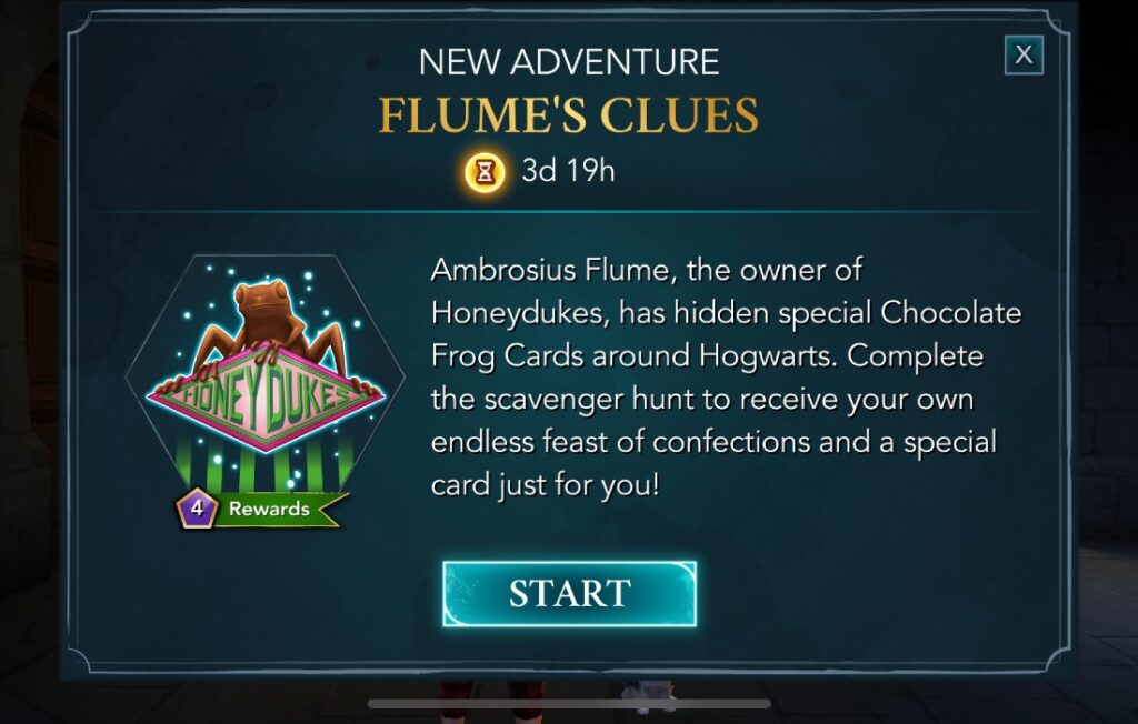 Flume's Clues adventure in "Harry Potter: Hogwarts Mystery"