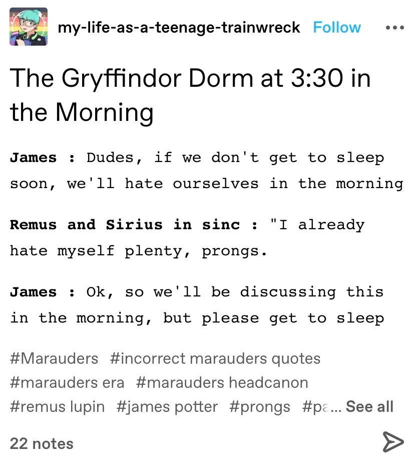 Marauders Incorrect Quotes for When You Need a Chuckle Celebrating Prongs