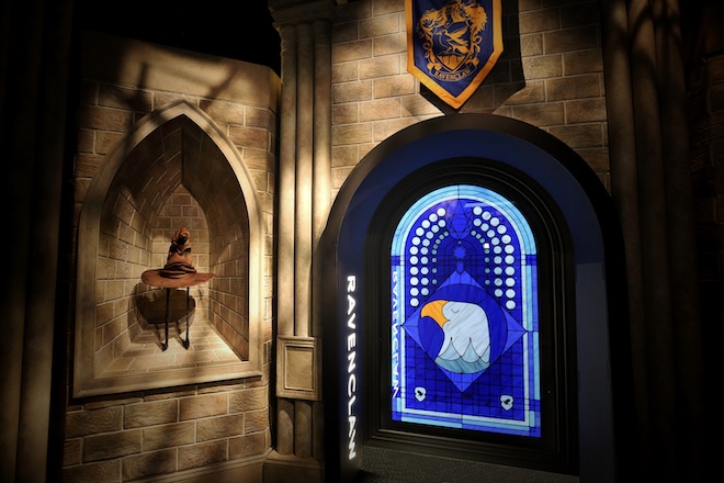 "Harry Potter: The Exhibition" Hogwarts Houses gallery showing a newly designed Ravenclaw crest.