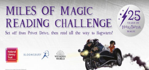 A promotional image for the Harry Potter Miles of Magic: Reading Challenge.