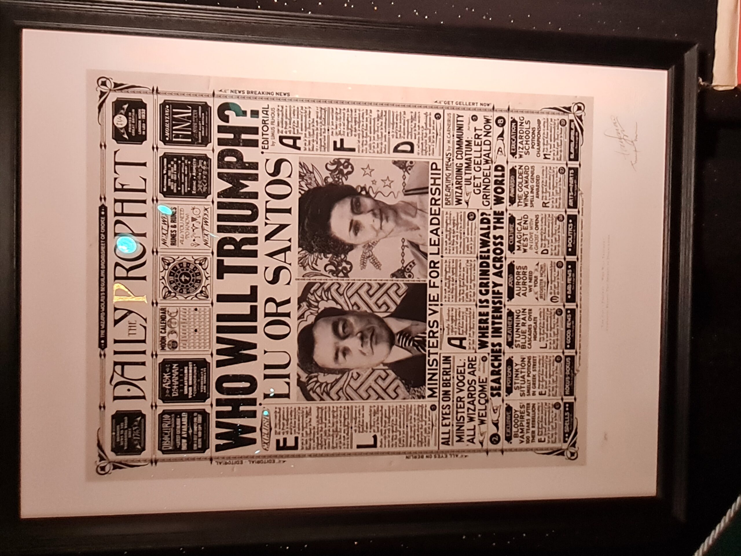 Front page of “The Daily Prophet” designed by MinaLima for “Fantastic Beasts: The Secrets of Dumbledore.”