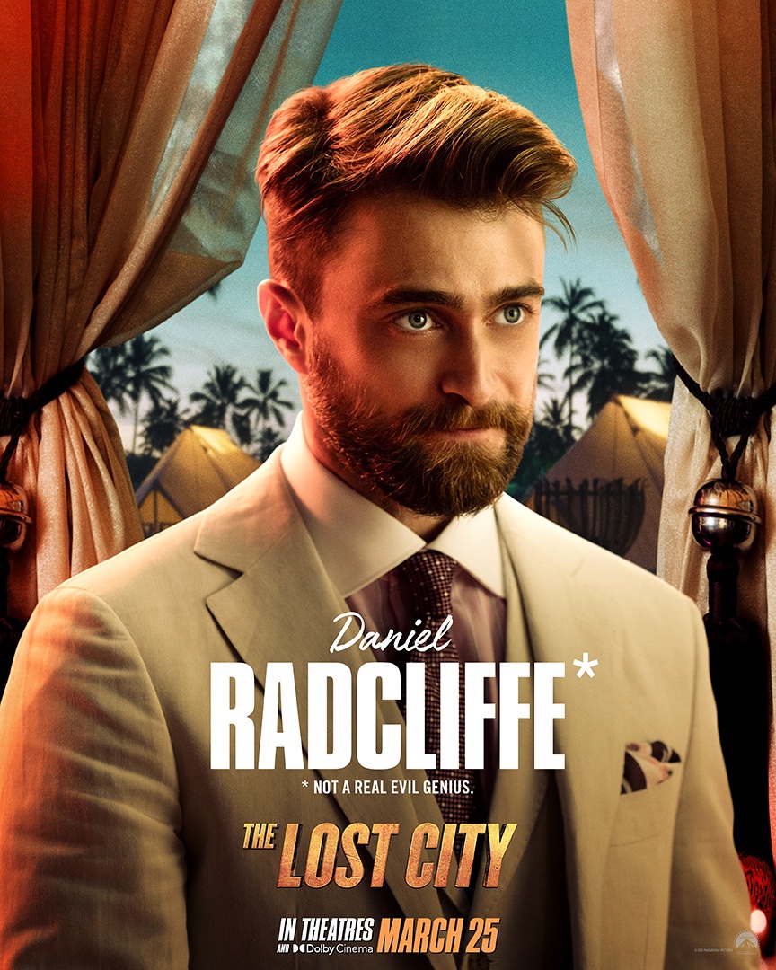 Daniel Radcliffe as Fairfax in "The Lost City".