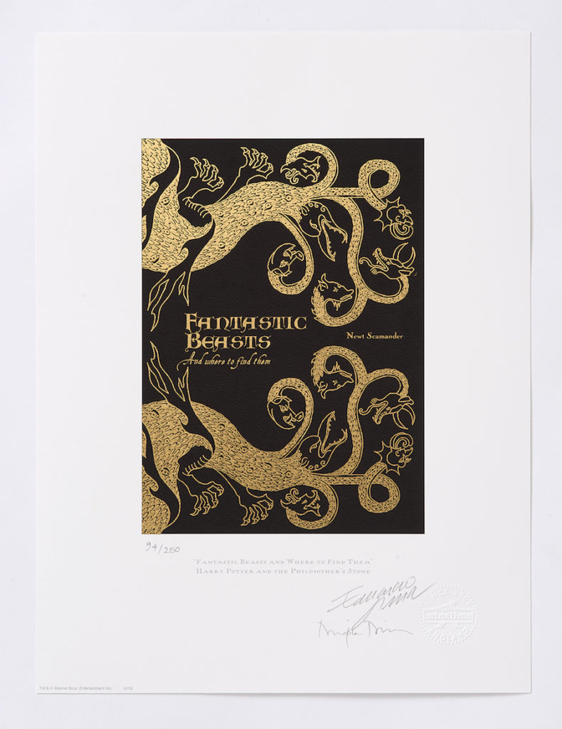 Original “Fantastic Beasts and Where to Find Them” cover designed by MinaLima for “Harry Potter.”