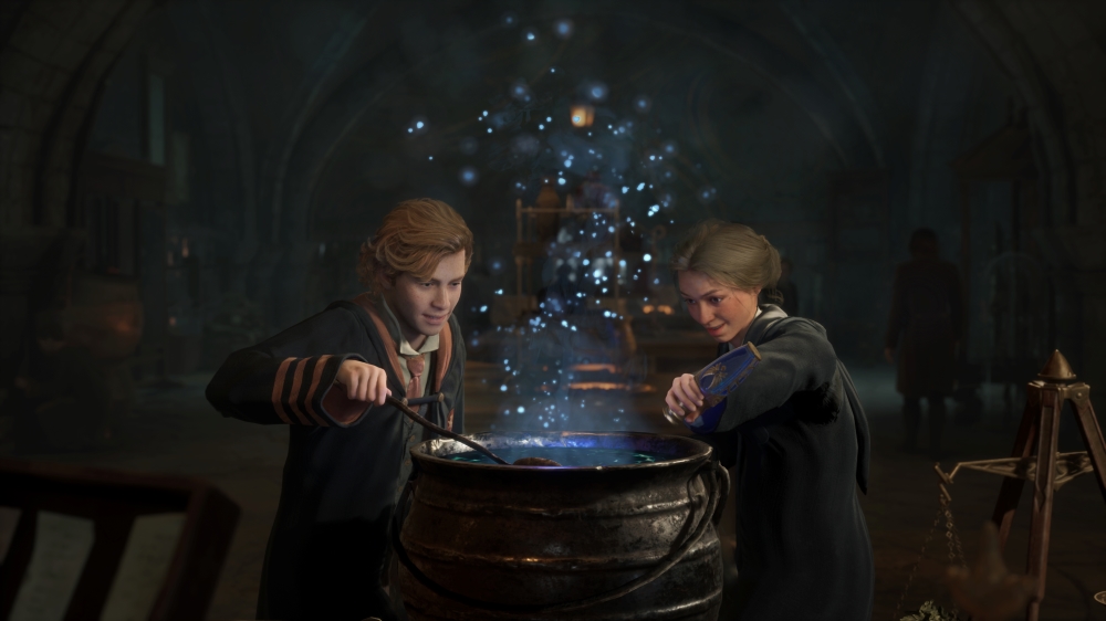 Artwork from “Hogwarts Legacy” titled “Potions” is shown.