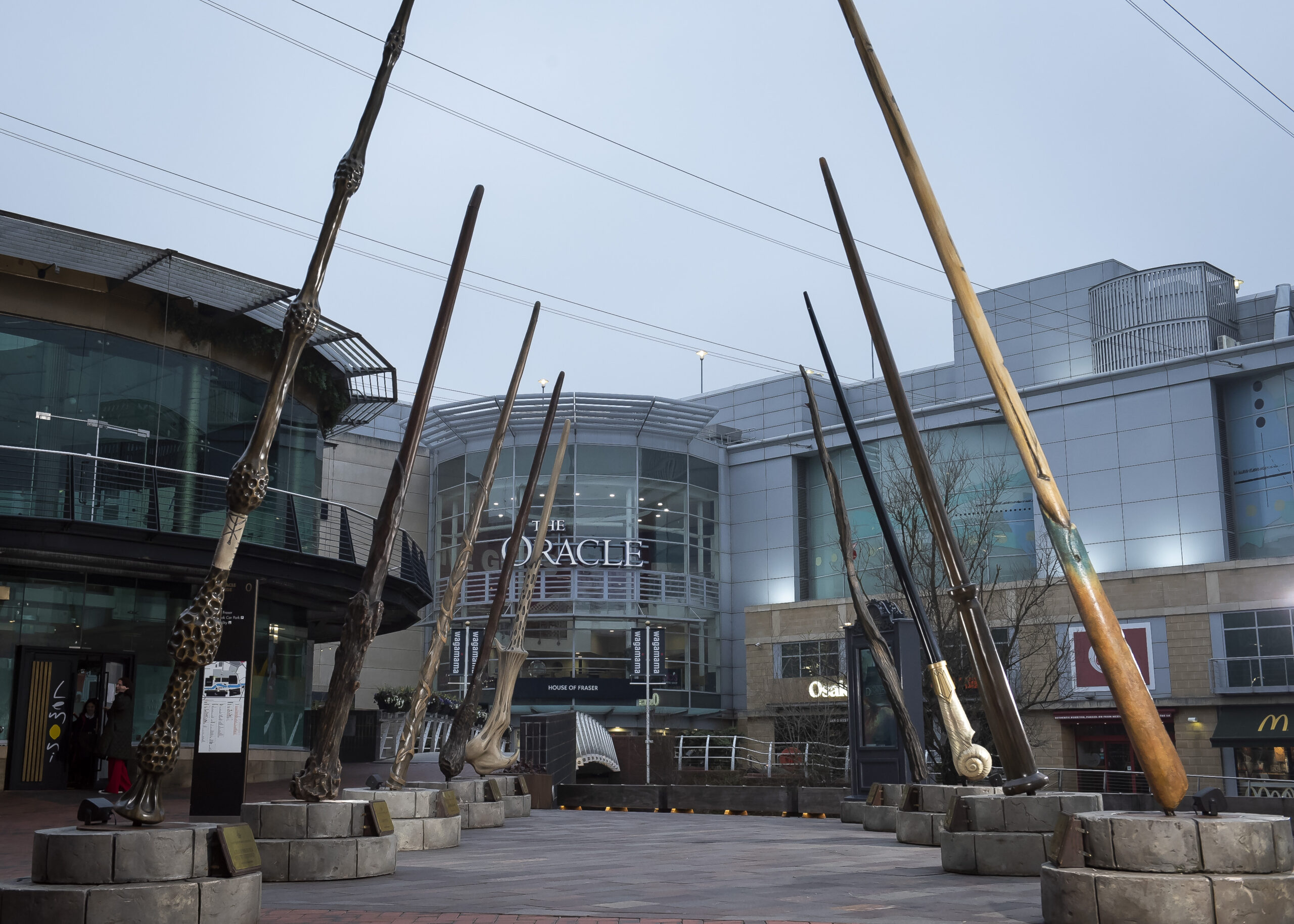 The Wizarding World wand installation will remain at the Oracle Shopping Centre in Reading until April 5, allowing fans to take photos.