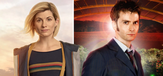 Jodie Whittaker and David Tennant as the Doctor.