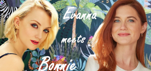 An image of Evanna Lynch and Bonnie Wright with the text "Evanna Meets Bonnie."