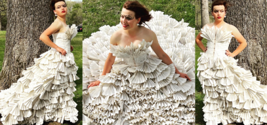 Dress made from "Harry Potter" book pages