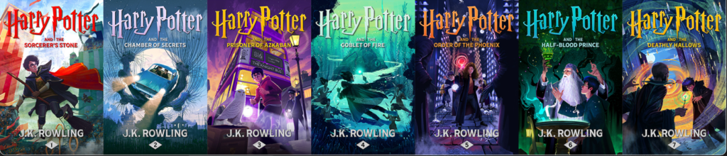 All seven "Harry Potter" digital book covers designed by Studio La Plage.