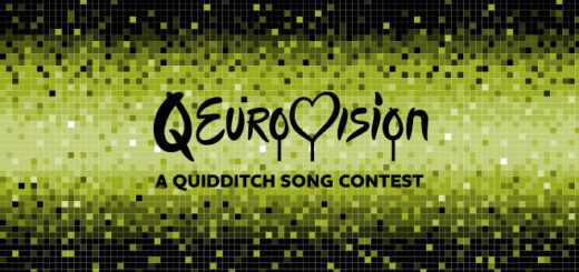 It's infographic with logo of Qeurovision with colors of Slovenia flag as background.