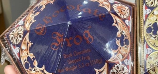 An image of packaging of a dark chocolate frog.