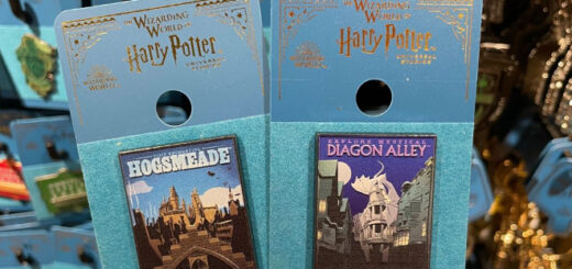 Hogsmeade and Diagon Alley pins at Universal Orlando Resort