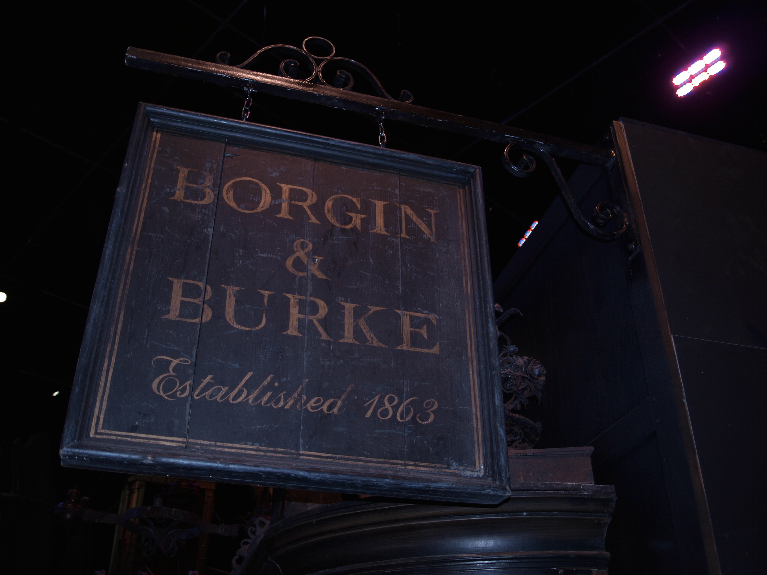 Warner Bros. Studio Tour Borgin and Burke Shop Sign