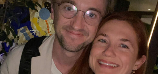 Bonnie Wright and Tom Felton in a selfie at his play