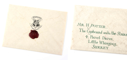 A prop of one of Harry's acceptance letters to Hogwarts is shown as sold at auction by Ewbank's in July 2022.