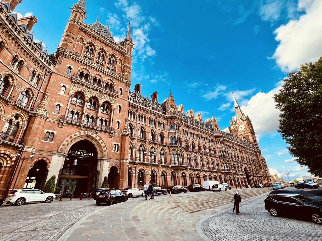 This is the exterior of St. Pancras station.