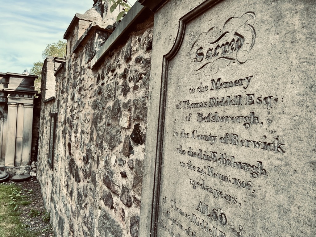 This is the grave of Thomas Riddel in Greyfriars Kirkyard.