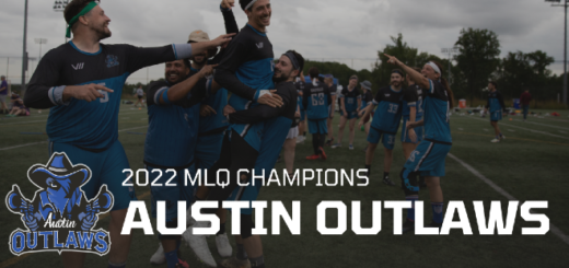 Members of the Austin Outlaws are shown celebrating their 2022 MLQ Championship win in an image from MLQ.