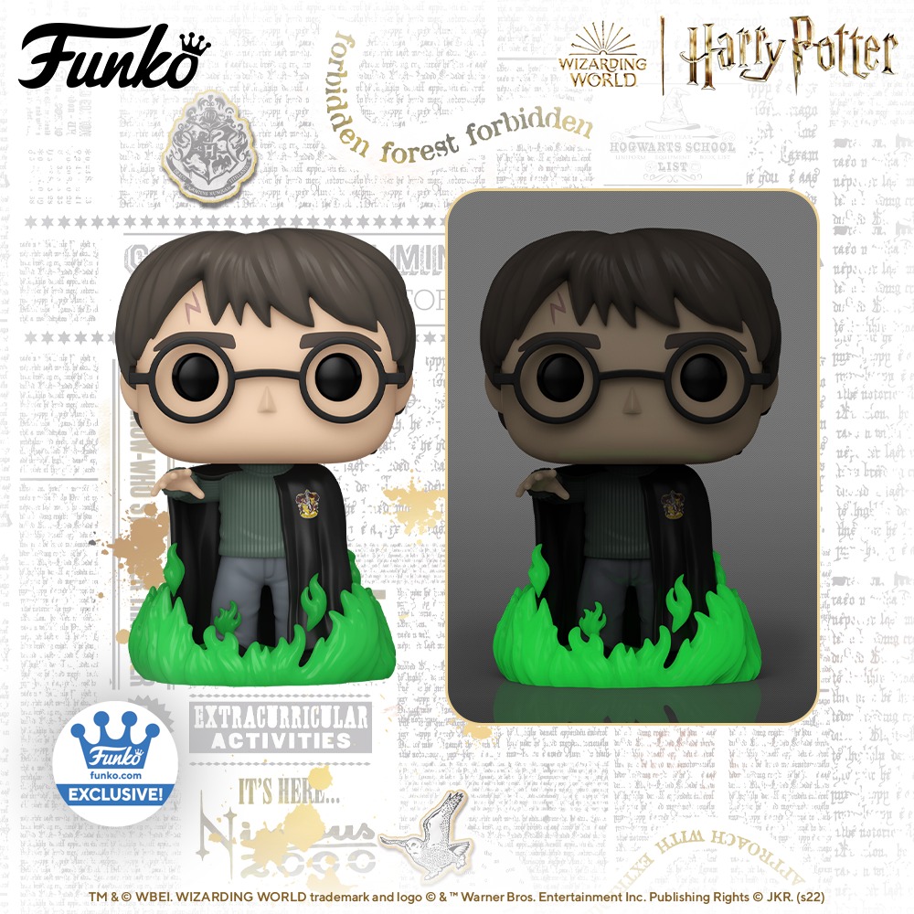 An exclusive glow-in-the-dark Funko Pop! features Harry Potter using floo powder.