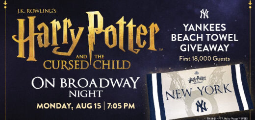 Yankees Stadium will give away "Cursed Child" beach towels to guests at the August 15 game.