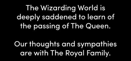The statement from the Wizarding World franchise on the death of Queen Elizabeth II on September 8, 2022, as a featured image.