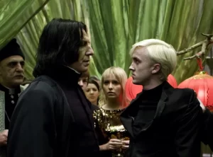 Tom Felton and Alan Rickman in Harry Potter and the Half-Blood Prince. 