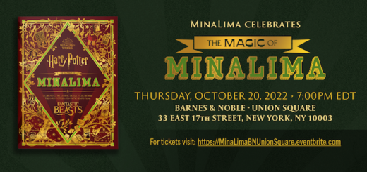 A poster for the Barnes & Noble launch for of "The Magic of MinaLima."
