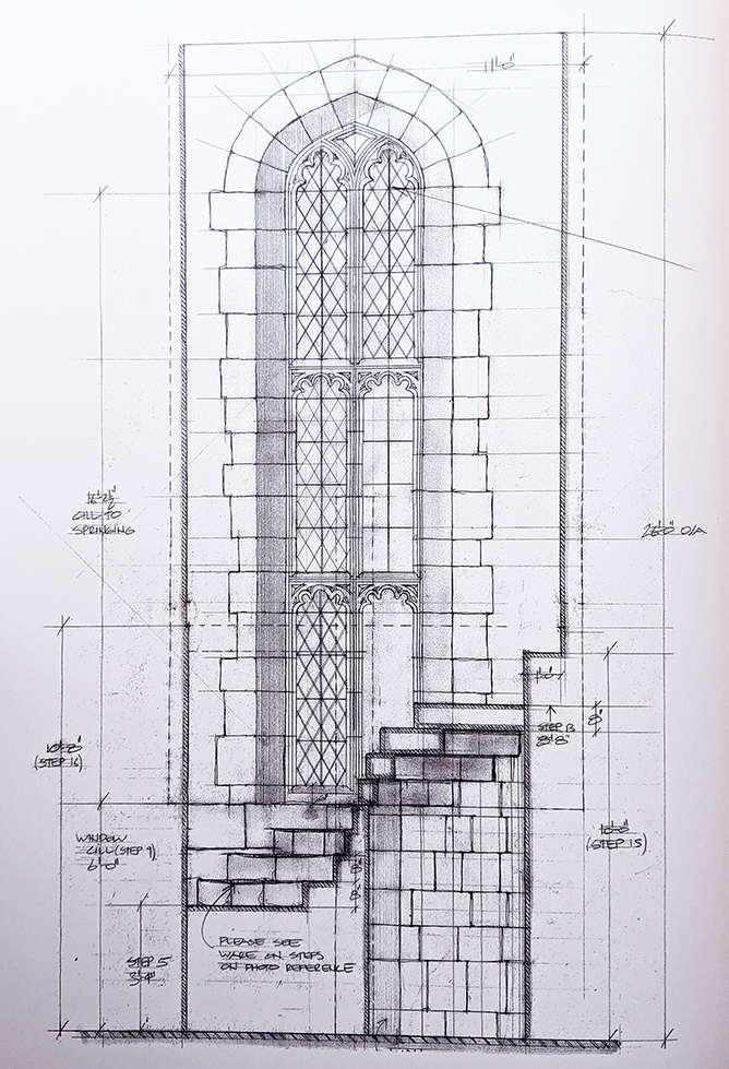Tall window staircase blueprints