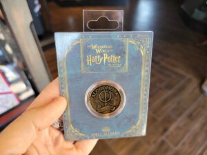 Alohomora spell marker medallion available at Universal Studios Hollywood