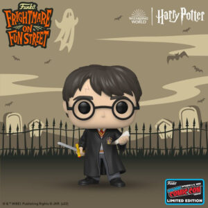 A NYCC exclusive Funko Pop! features Harry Potter holding a Basilisk fang and the Sword of Gryffindor.