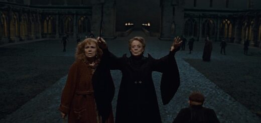 Professor McGonagall during the Battle of Hogwarts.