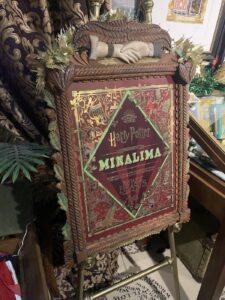 A giant cover of "The Magic of MinaLima" at the launch in London.