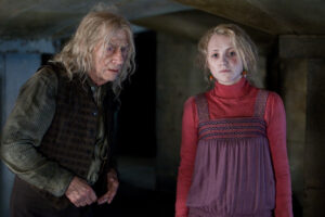 Luna Lovegood and Ollivander in the Malfoy’s dungeon
