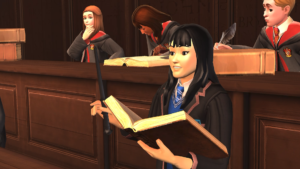 A Ravenclaw character gets studious in "Harry Potter: Hogwarts Mystery."
