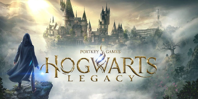 Logo for "Hogwarts Legacy" video game.