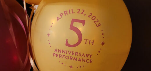 A yellow balloon with text on it to celebrate the fifth anniversary of "Harry Potter and the Cursed Child" on Broadway is shown as a featured image.