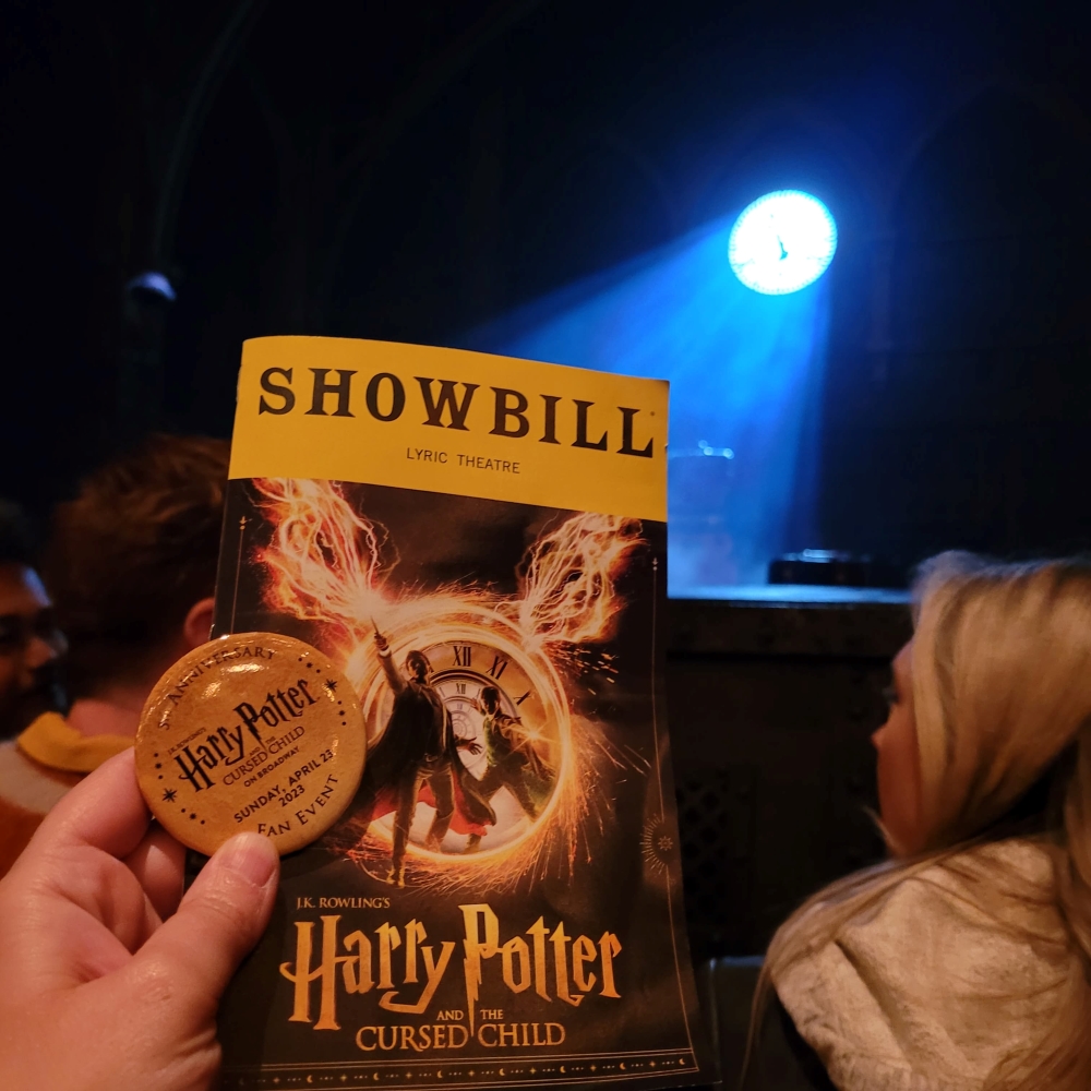The showbill came with a button celebrating the 5th Anniversary Fan Event. (Credit: Kelly Komar)