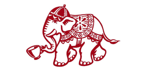 The logo for The Elephant House, featuring a decorative elephant, is shown in red on a white background.
