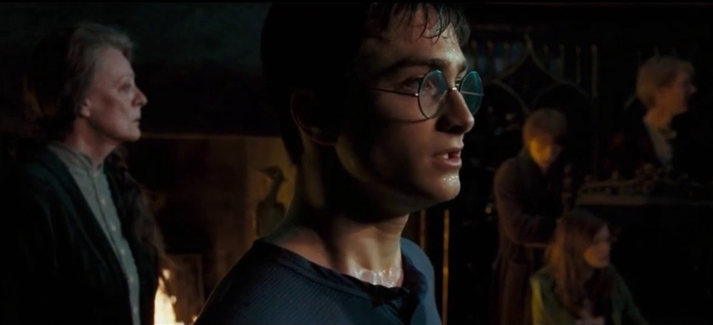 A still from Harry Potter and the Order of the Phoenix, showing Harry in Dumbledore’s office