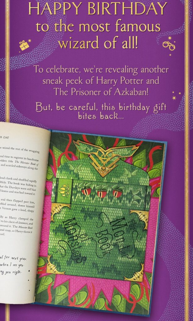 MinaLima's sneak peek of the Monster Book of Monsters in "Harry Potter and the Prisoner of Azkaban"