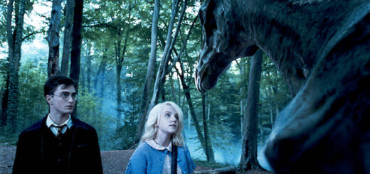 Harry and Luna with a Thestral