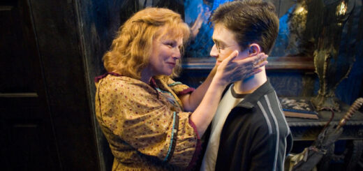 Mrs. Weasley and Harry.