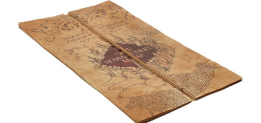 David Holmes’s Marauder’s Map that is going up for auction (Source: propstoreauction.com).