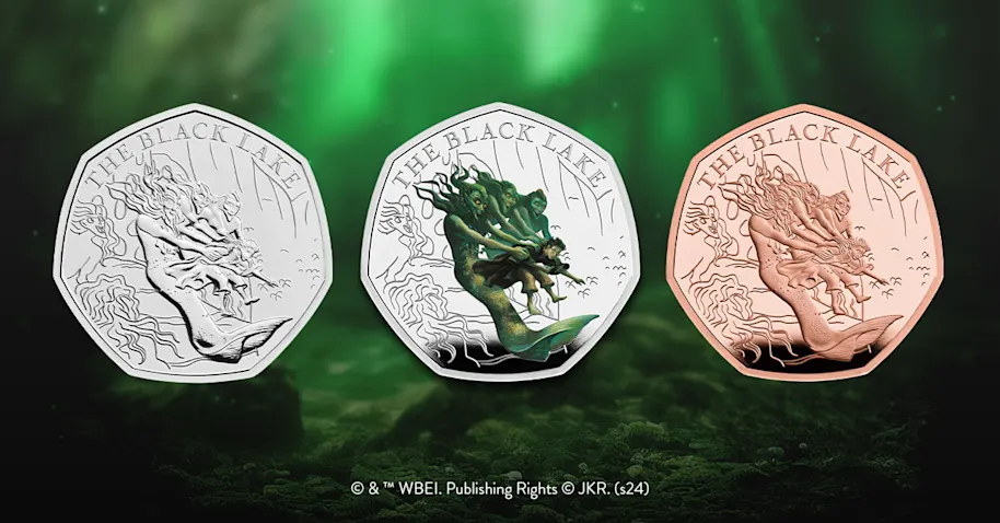 The three versions of the Royal Mint's Black Lake coin.