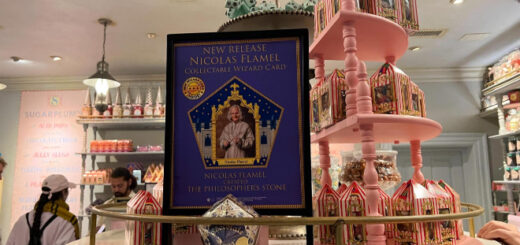 The new collectible Nicolas Flamel card that is now available at Universal Orlando Resort